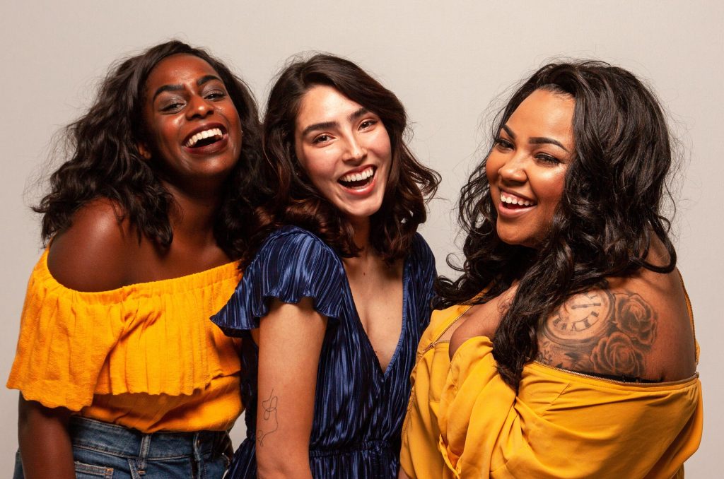 beautiful girls smiling with healthy skin
